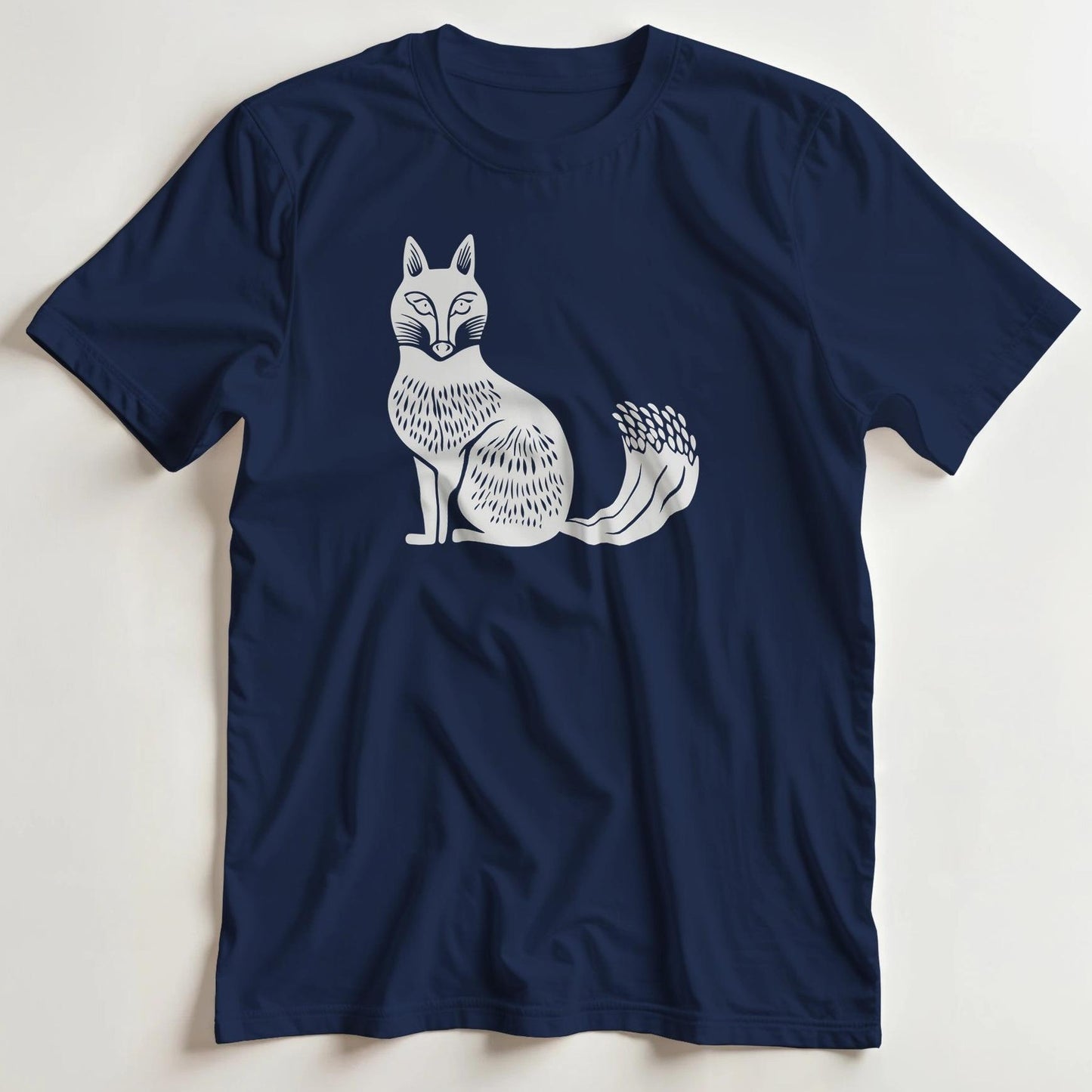 T-shirt en coupe unisexe et 100% coton en Marine imprimé avec un design Renard T-Shirt .