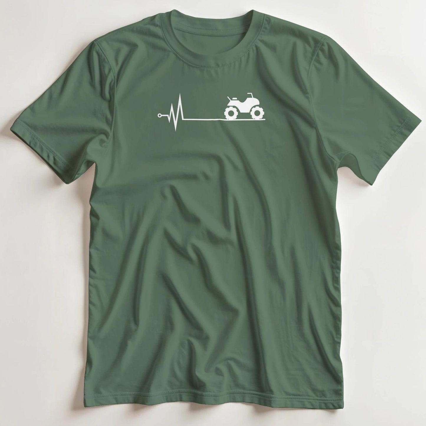 T-shirt en coupe unisexe et 100% coton en Vert Mil. L imprimé avec un design Coeur Quad T-Shirt .
