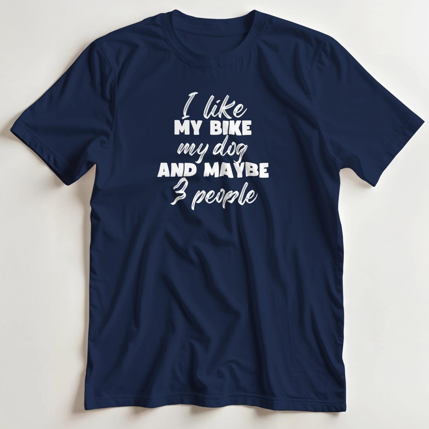 T-shirt en coupe unisexe et 100% coton en Marine S imprimé avec un design My Bike My Dog T-Shirt .