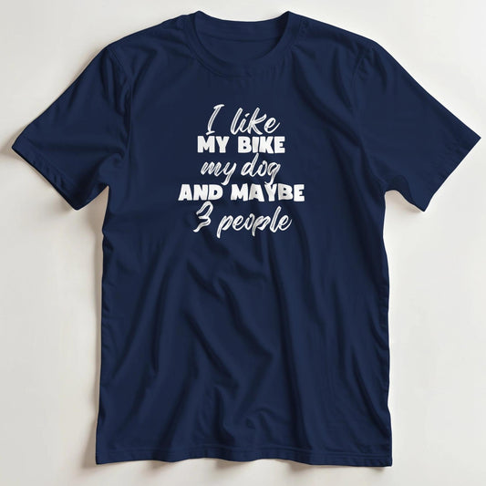 T-shirt en coupe unisexe et 100% coton en Marine S imprimé avec un design My Bike My Dog T-Shirt .