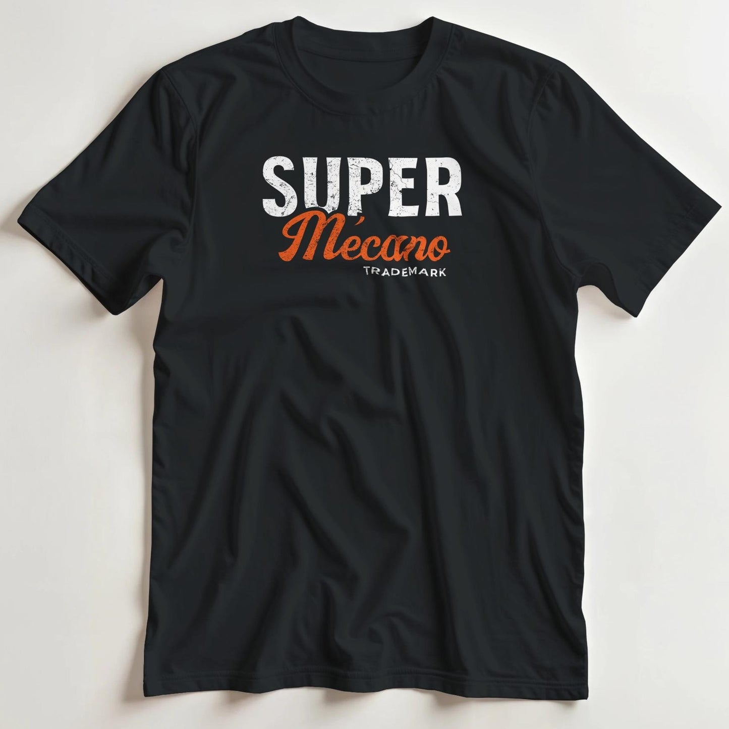 T-shirt en coupe unisexe et 100% coton en Noir 2XL imprimé avec un design Super Mécano T-Shirt .