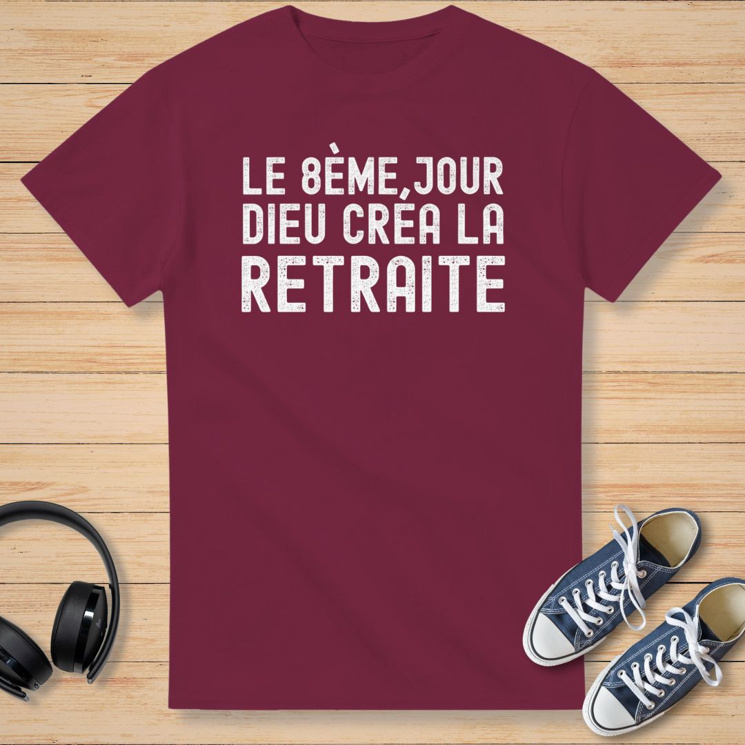 8ème Jour Retraite T-Shirt Bordeaux