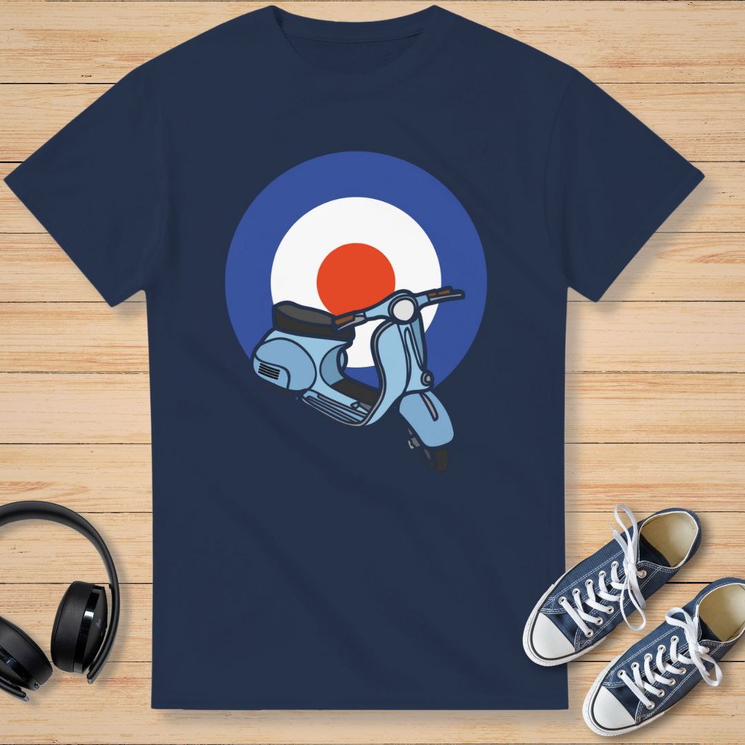 Scooter Mod Bleu T-Shirt Marine