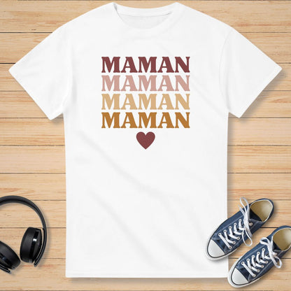 Maman Cœur T-Shirt Blanc