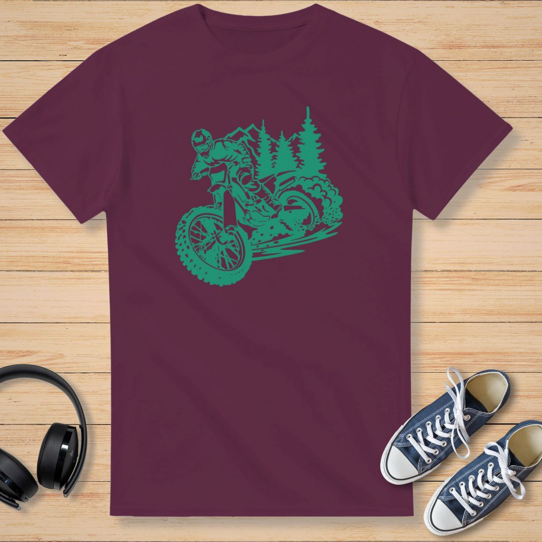 Moto Forêt T-Shirt Bordeaux