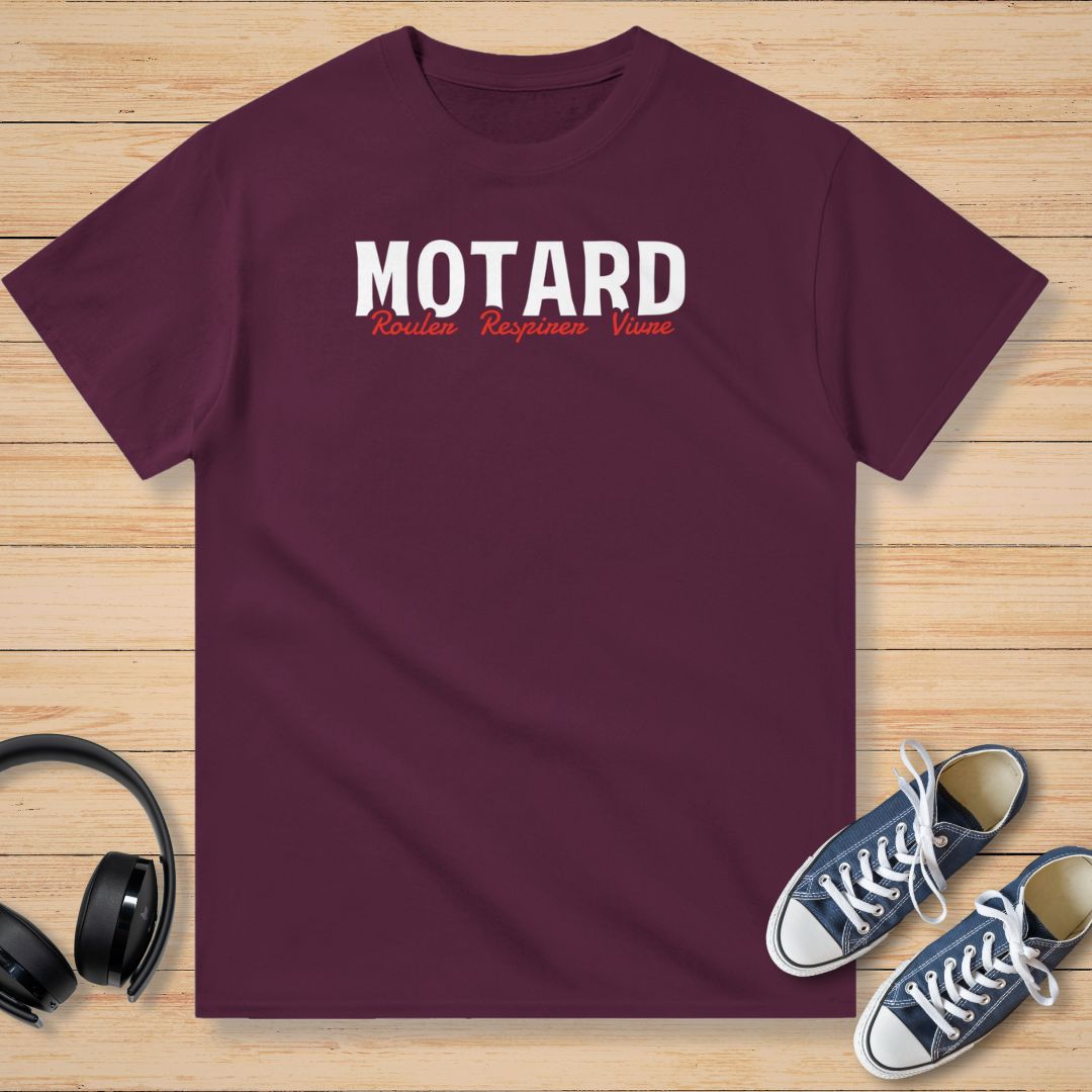 Motard Rouler T-Shirt Bordeaux