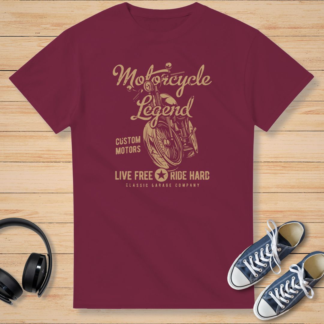 Motorcycle Legend T-Shirt Maroon