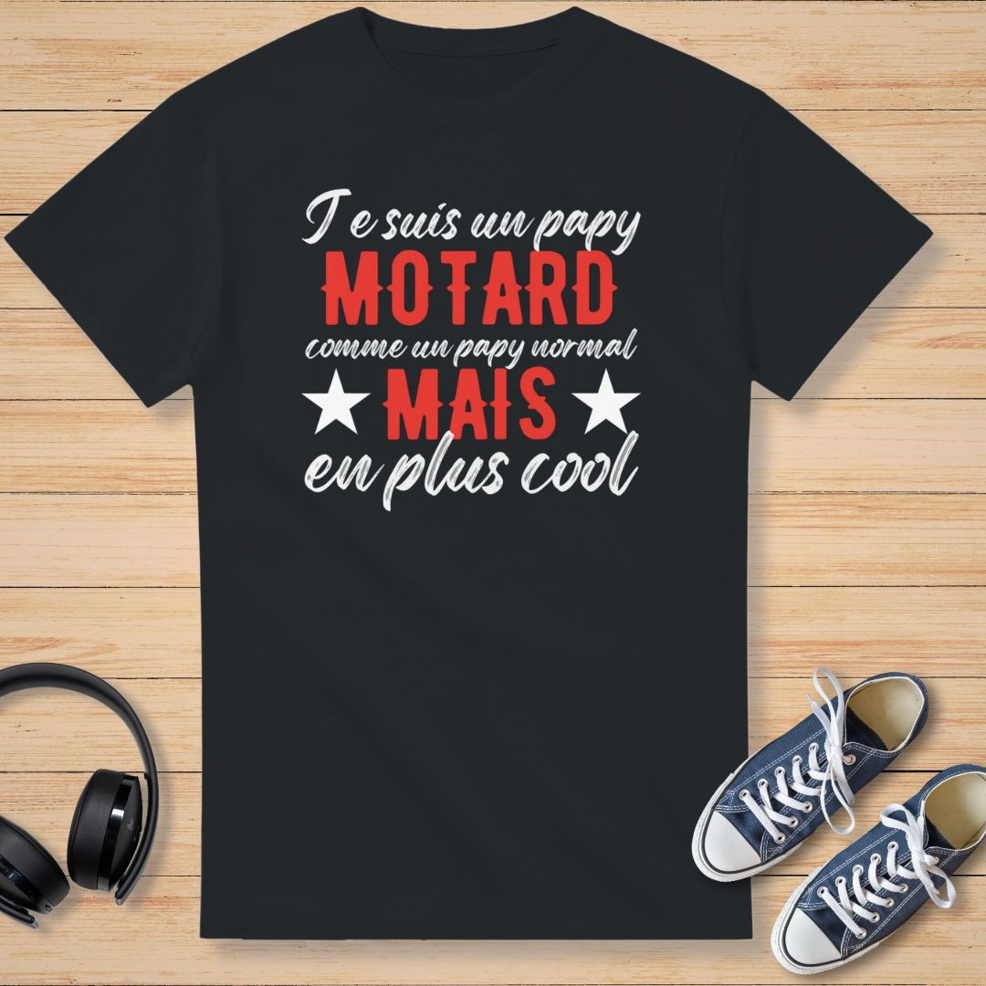 Papy Motard Cool T-Shirt Noir