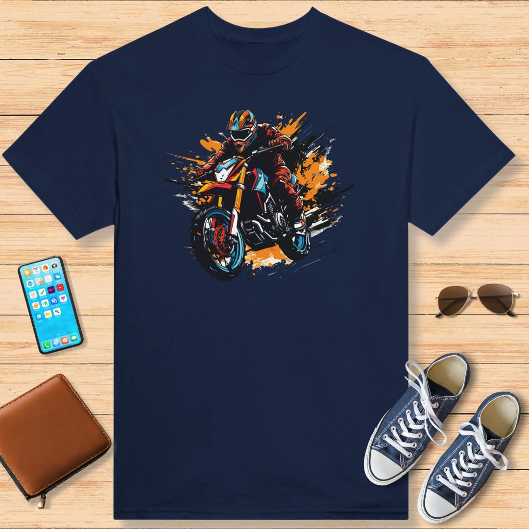 Motocross Blue White Red T-Shirt