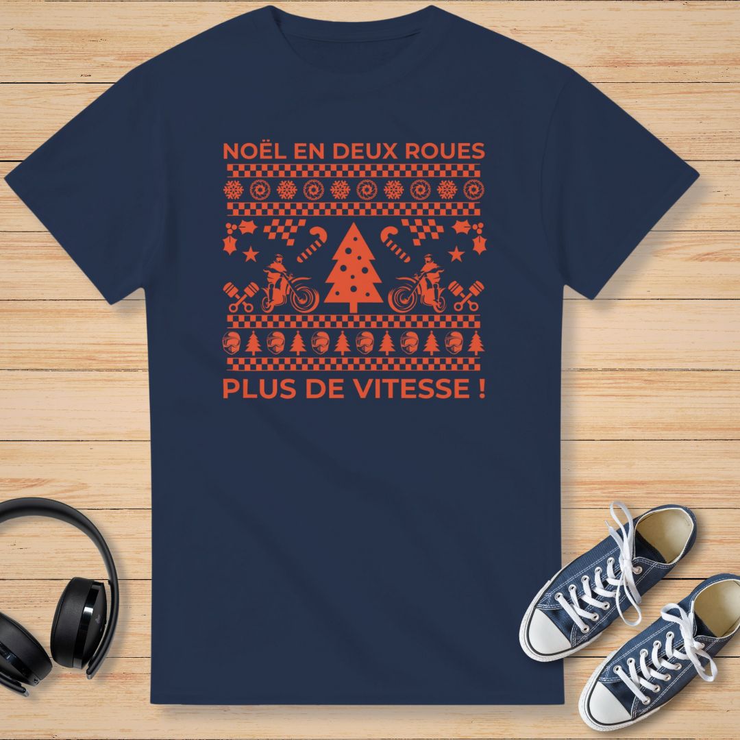 Noël en Deux Roues T-Shirt Marine