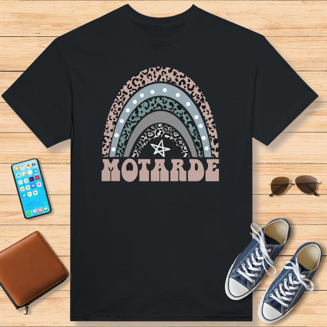 Motarde Arc-en-Ciel et Étoile T-Shirt