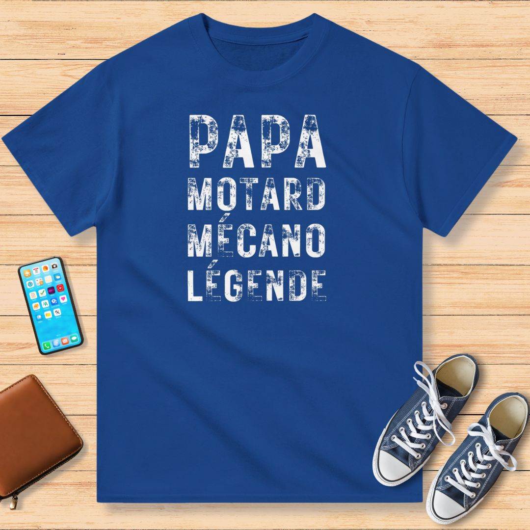 Papa Motard Mécano Légende T-Shirt