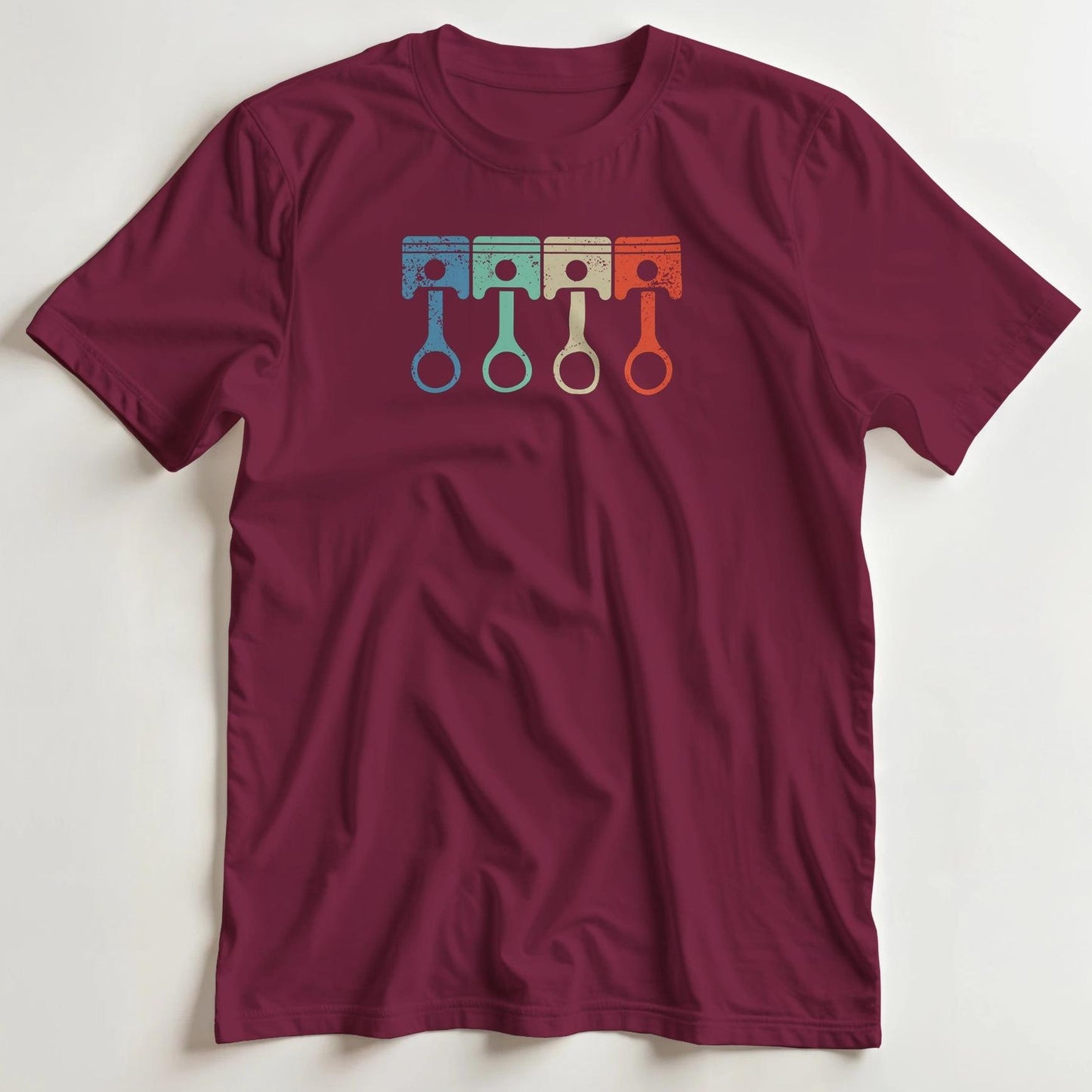 T-shirt en coupe unisexe et 100% coton en Bordeaux S imprimé avec un design Pistons T-Shirt .