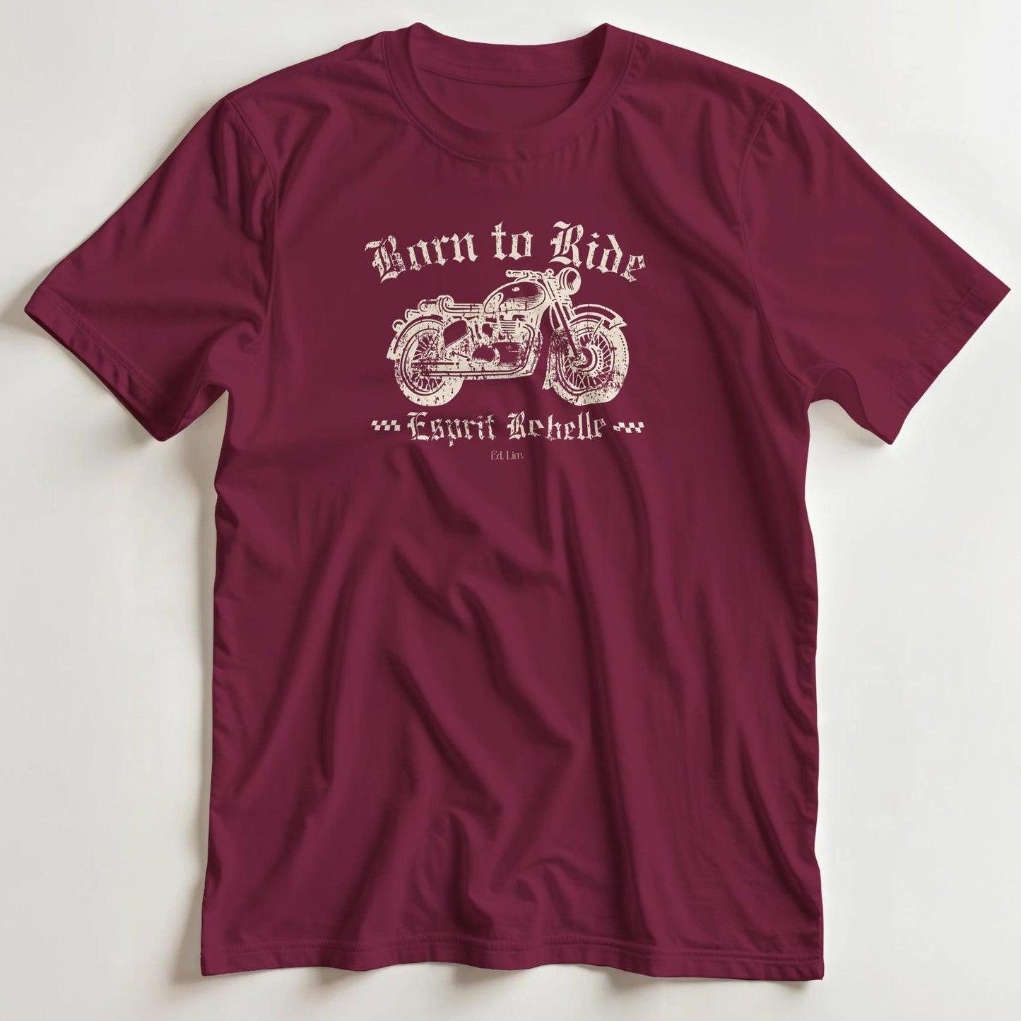 T-shirt en coupe unisexe et 100% coton en Bordeaux XL imprimé avec un design Rebelle T-Shirt .