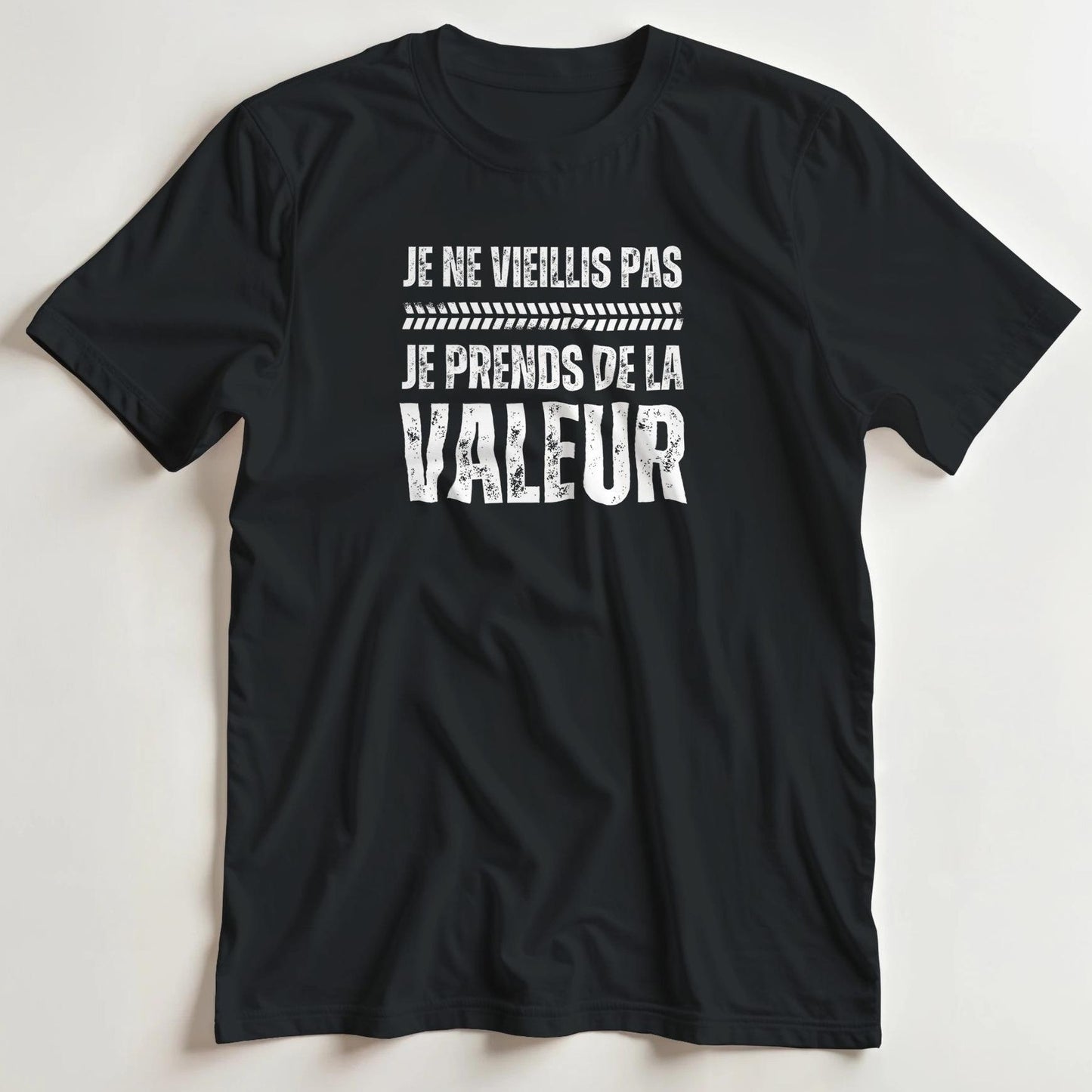 T-shirt en coupe unisexe et 100% coton en 3XL imprimé avec un design Je Ne Vieillis Pas Valeur T-Shirt .