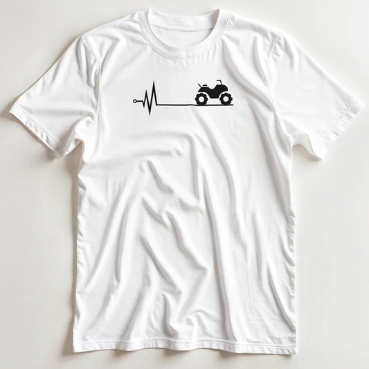 T-shirt en coupe unisexe et 100% coton en Blanc S imprimé avec un design Battement de Coeur T-Shirt .