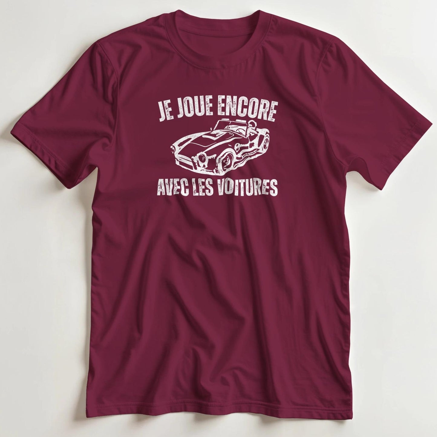 T-shirt en coupe unisexe et 100% coton en Maroon M imprimé avec un design Je Joue T-Shirt .
