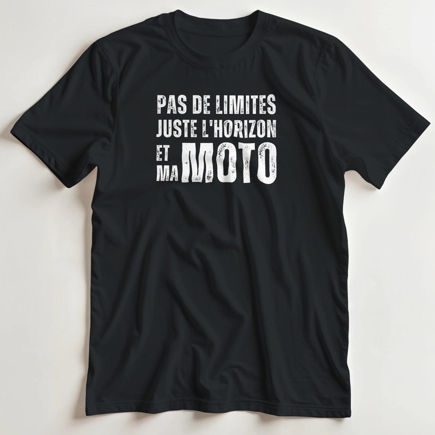 T-shirt en coupe unisexe et 100% coton en Noir XL imprimé avec un design Pas de Limites Juste l'Horizon T-Shirt .