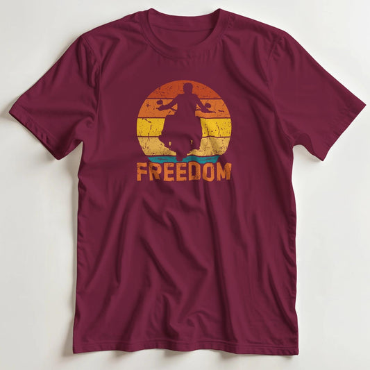 T-shirt en coupe unisexe et 100% coton en Bordeaux S imprimé avec un design Freedom T-Shirt .