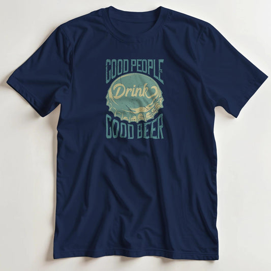 T-shirt en coupe unisexe et 100% coton en Marine S imprimé avec un design Good Beer T-Shirt .