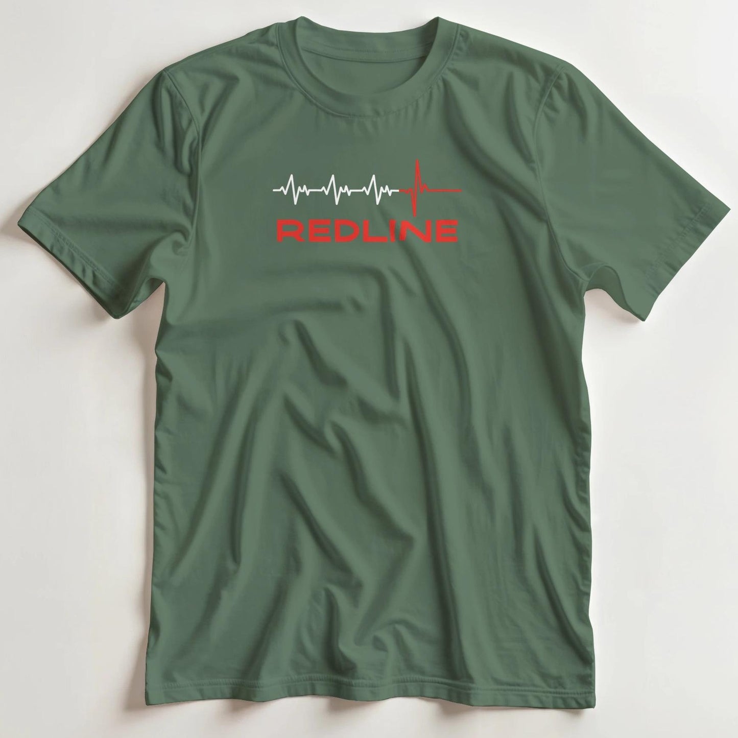 T-shirt en coupe unisexe et 100% coton en Vert Mil. S imprimé avec un design Redline T-Shirt .