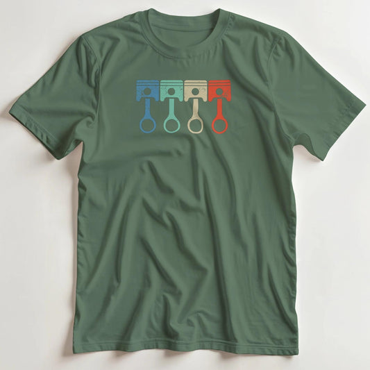 T-shirt en coupe unisexe et 100% coton en Vert Mil. S imprimé avec un design Pistons T-Shirt .