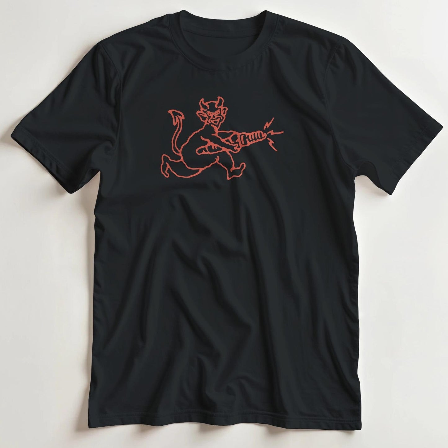 T-shirt en coupe unisexe et 100% coton en Noir XL imprimé avec un design Diable T-Shirt .