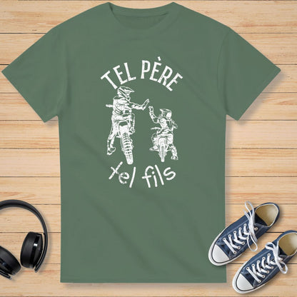 Père Fils T-Shirt Vert militaire