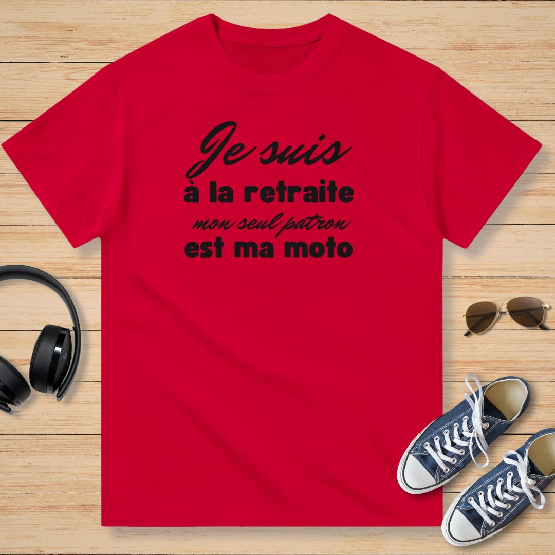 Je Suis à La Retraite Mon Seul Patron Est Ma Moto Noir T-Shirt