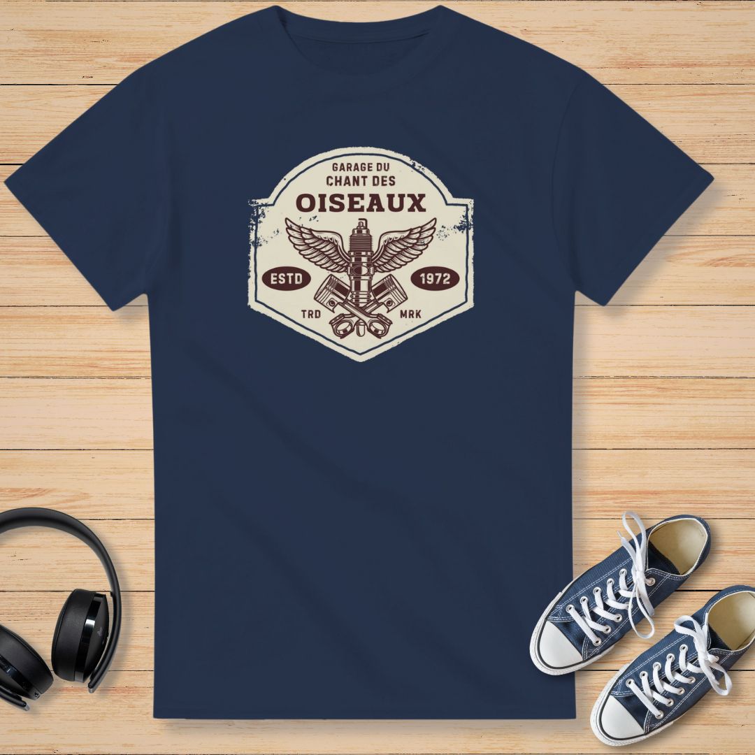 Oiseaux Garage T-Shirt Marine