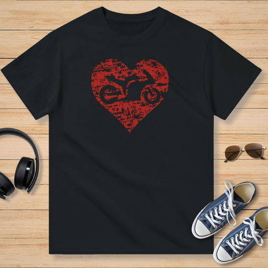 Motorcycle and Heart T-Shirt