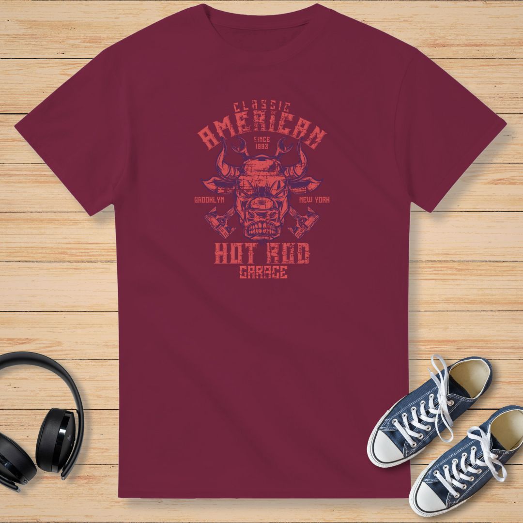 Hot Rod T-Shirt Maroon