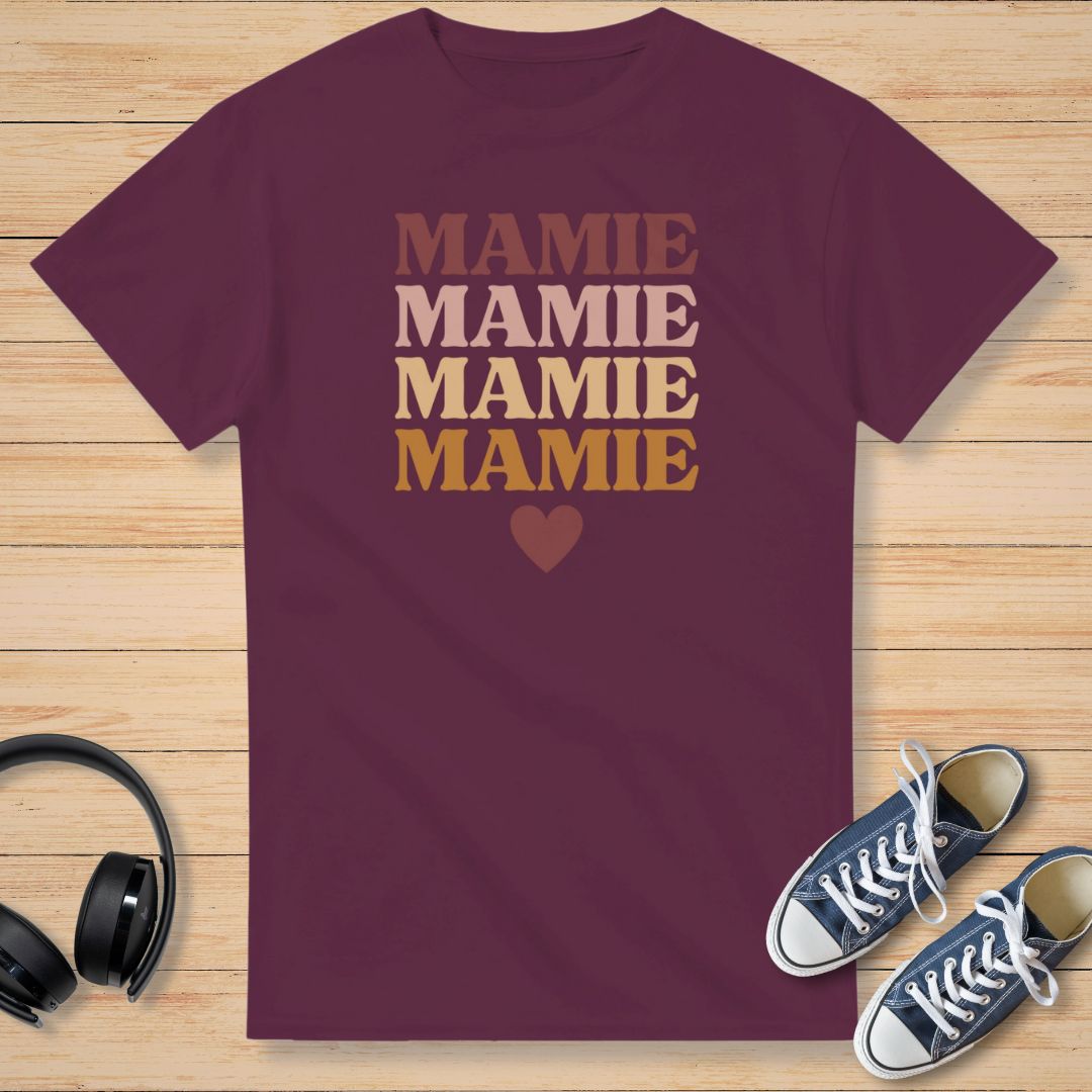 Mamie Cœur T-Shirt Bordeaux