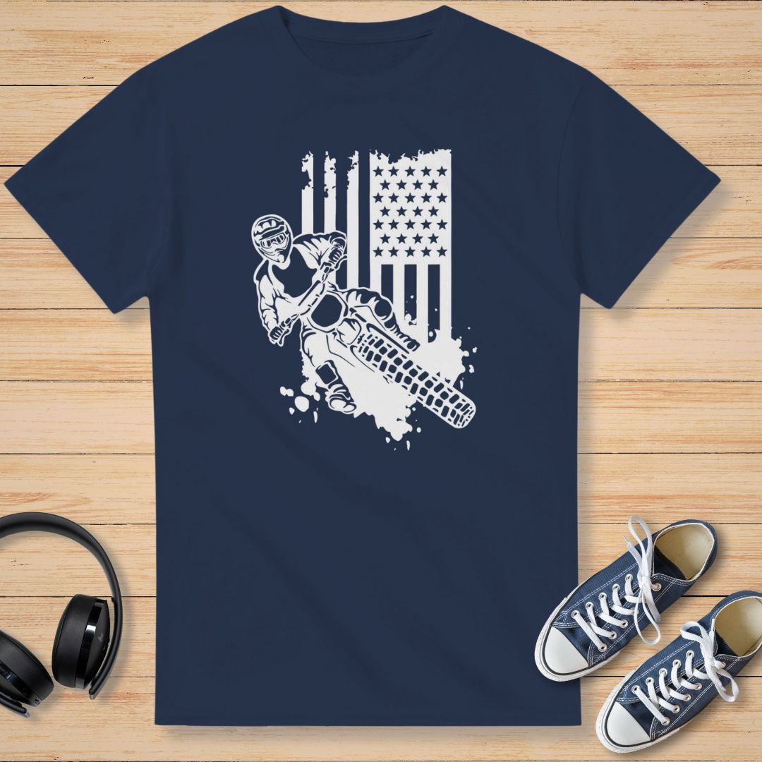 Moto USA II T-Shirt Marine