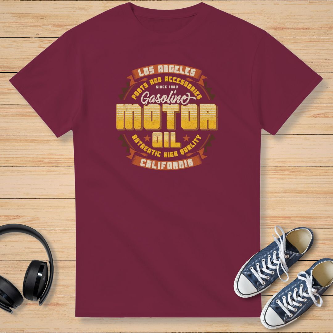 LA Motor Oil T-Shirt Maroon