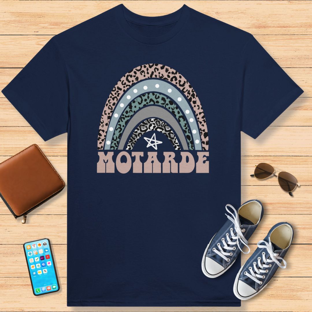 Motarde Arc-en-Ciel et Étoile T-Shirt