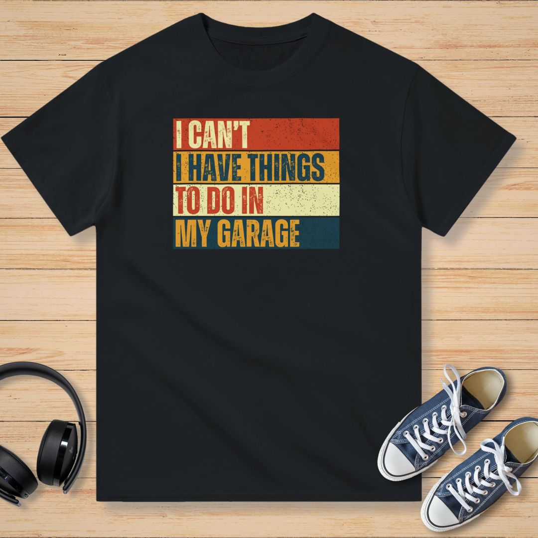 I Can't Garage Vintage T-Shirt Noir