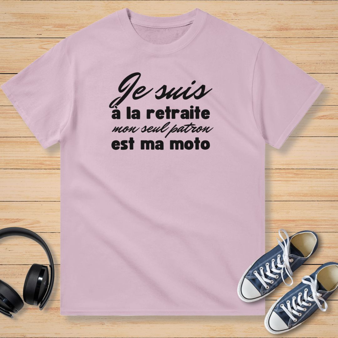 À La Retraite Noir T-Shirt Rose clair