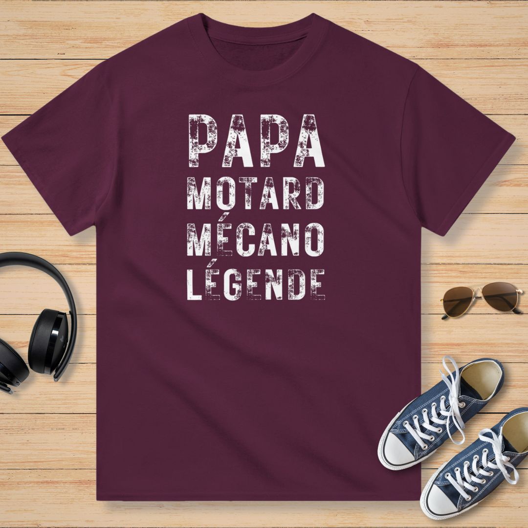 Papa Motard Mécano Légende T-Shirt