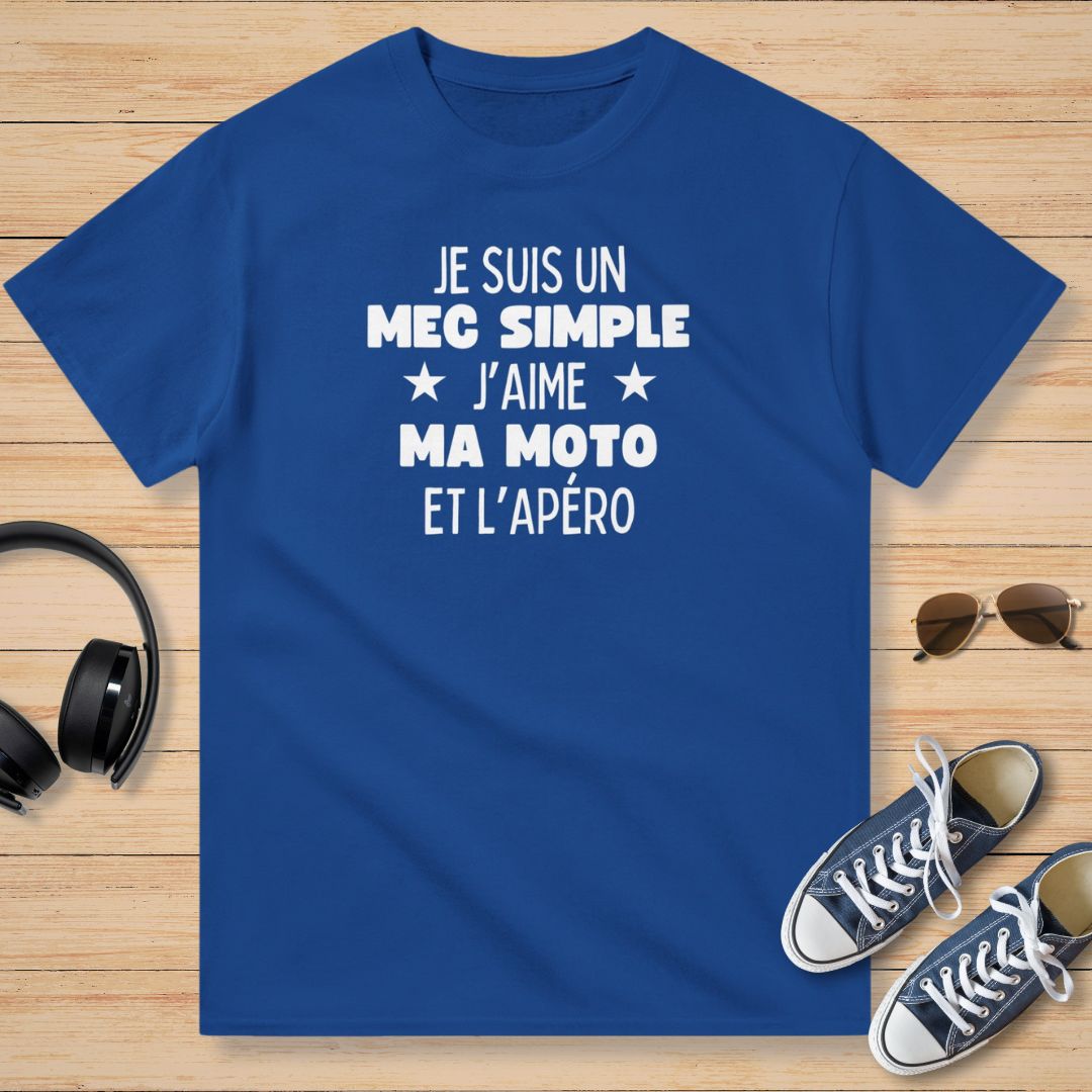 Je Suis Un Mec Simple Moto Apéro T-Shirt