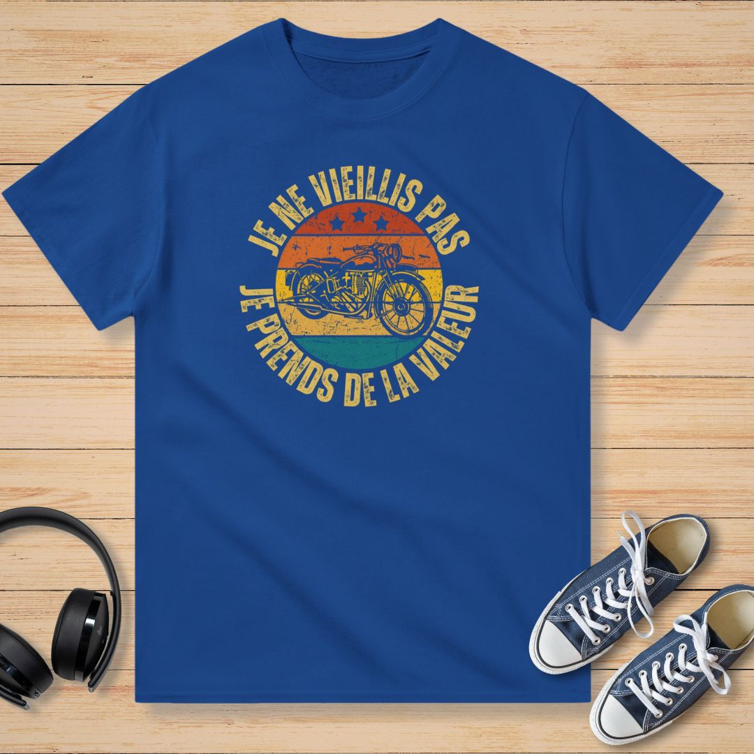 Je Ne Vieillis Pas Sunset T-Shirt Royal