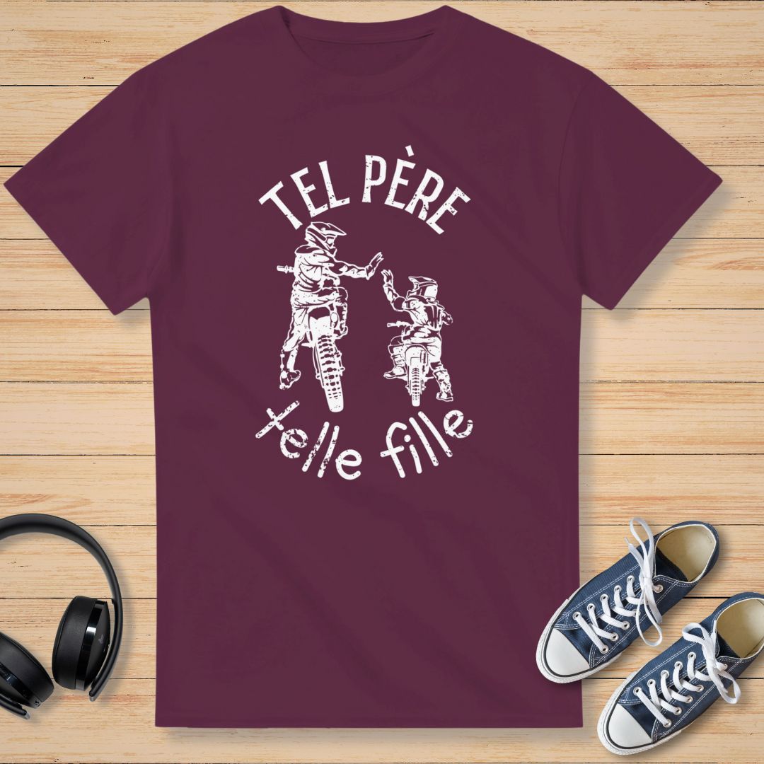 Père Fille T-Shirt Bordeaux