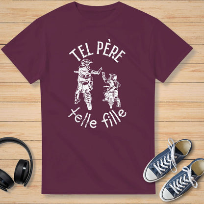 Père Fille T-Shirt Bordeaux