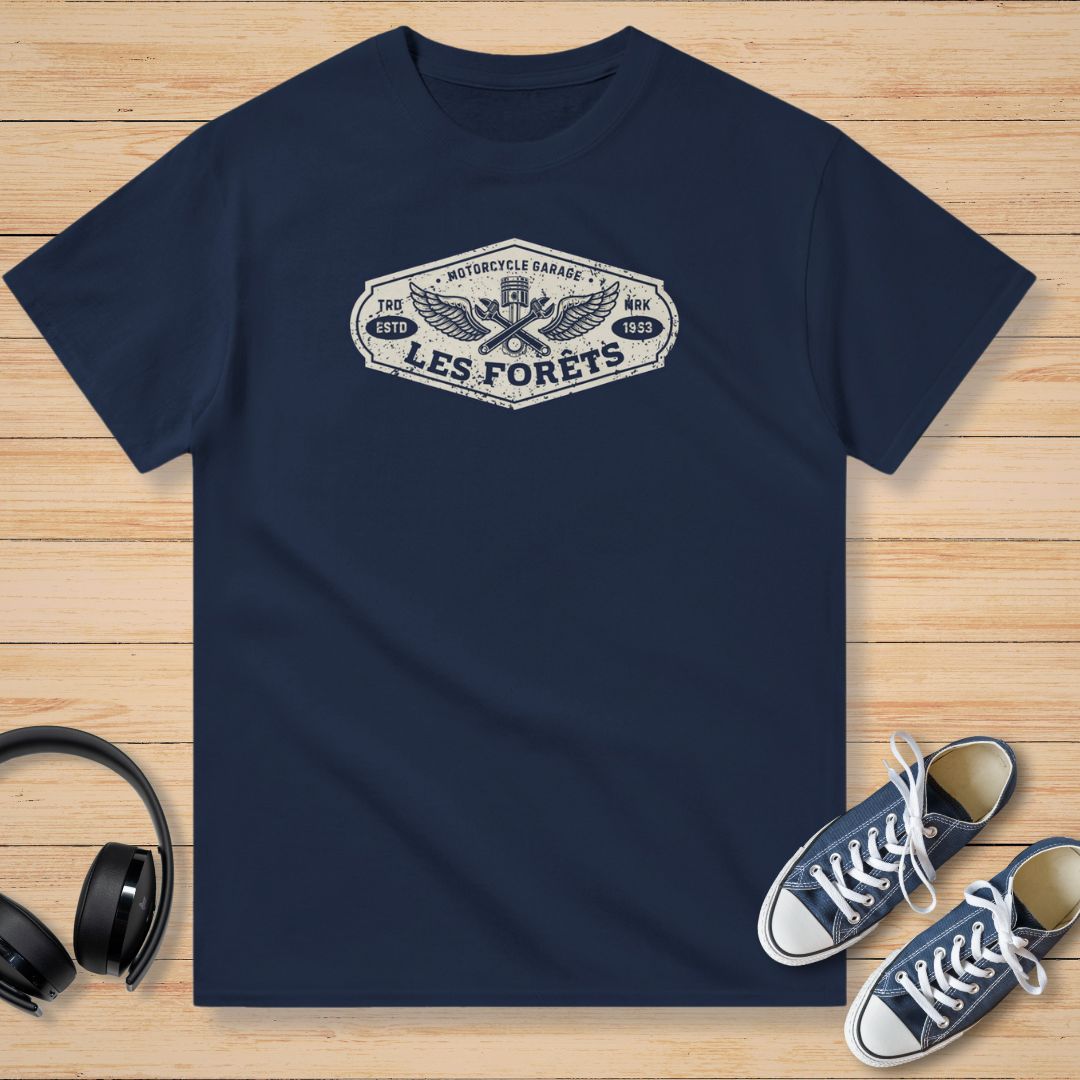 Les Forêts Garage T-Shirt Marine