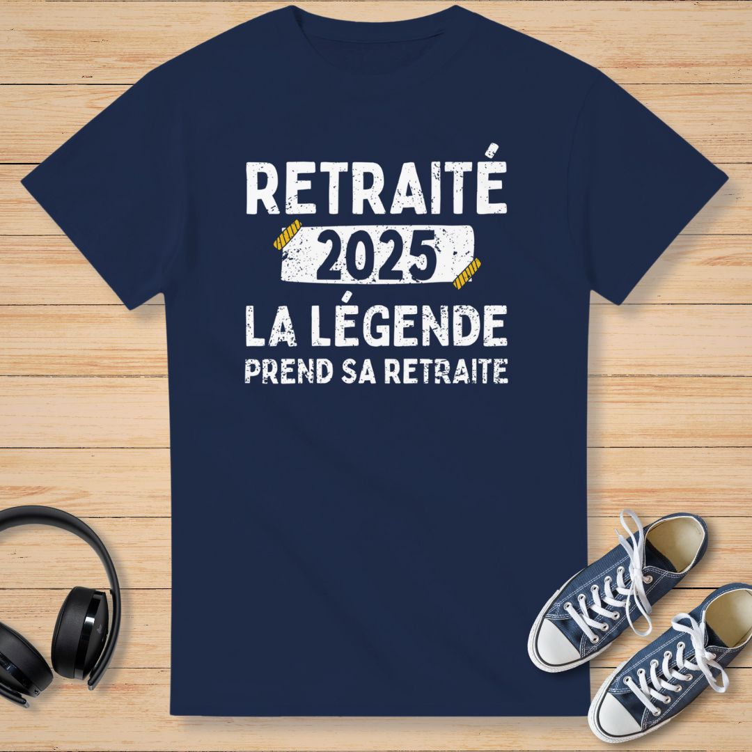 Retraité 2025 T-Shirt Marine