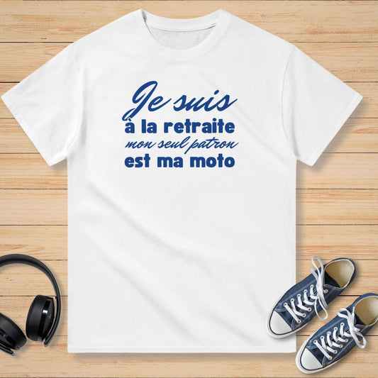 À La Retraite Bleu T-Shirt Blanc