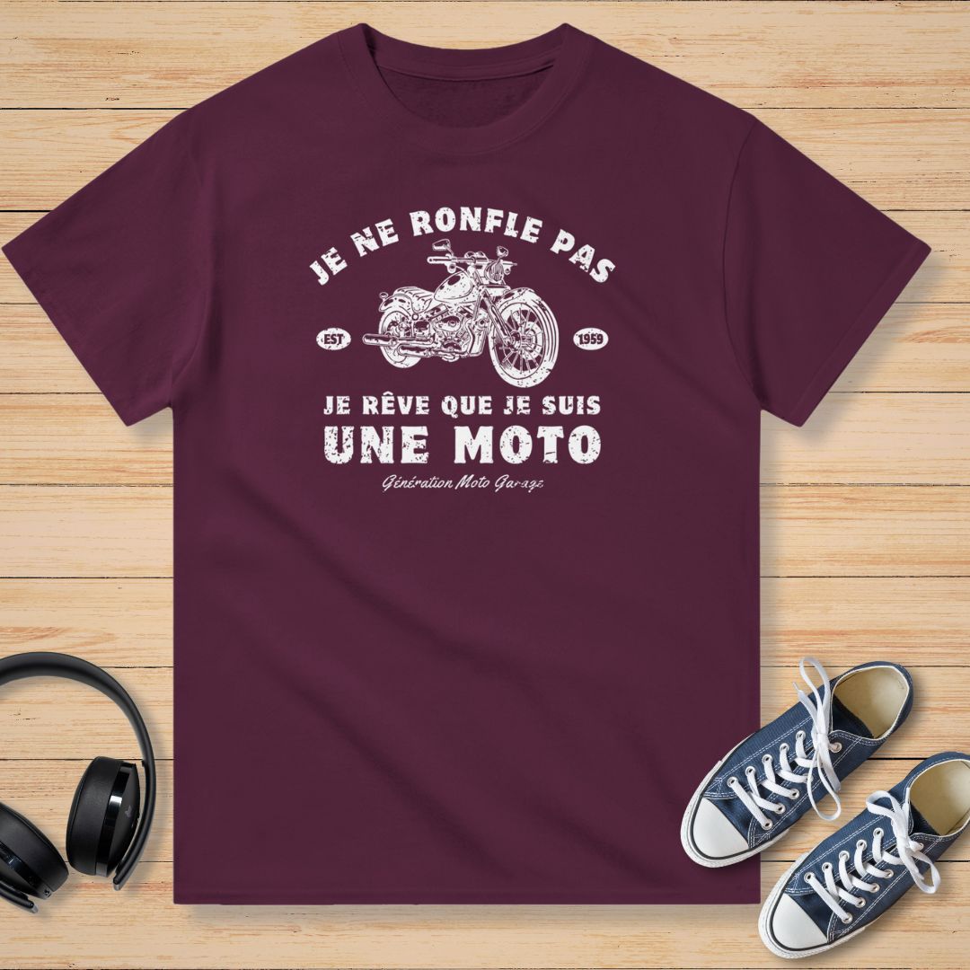 Je Ne Ronfle Pas T-Shirt Bordeaux