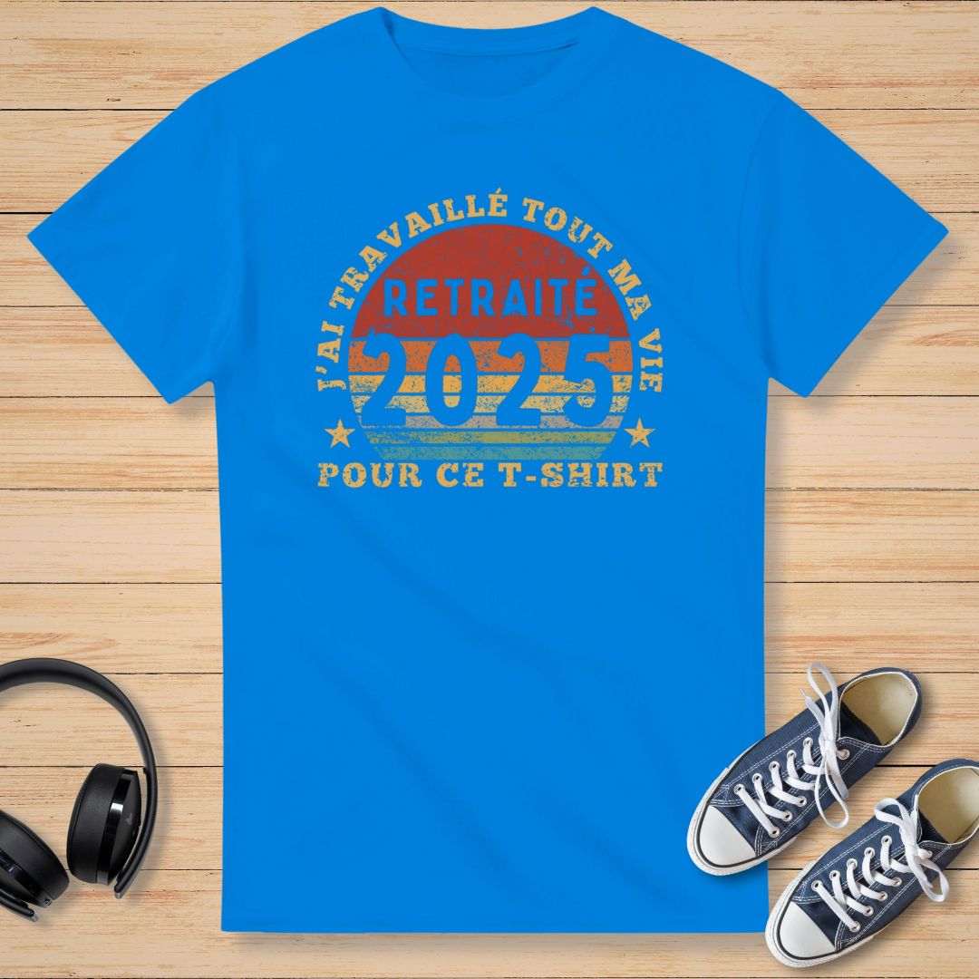 Retraité 2025 T-Shirt Royal