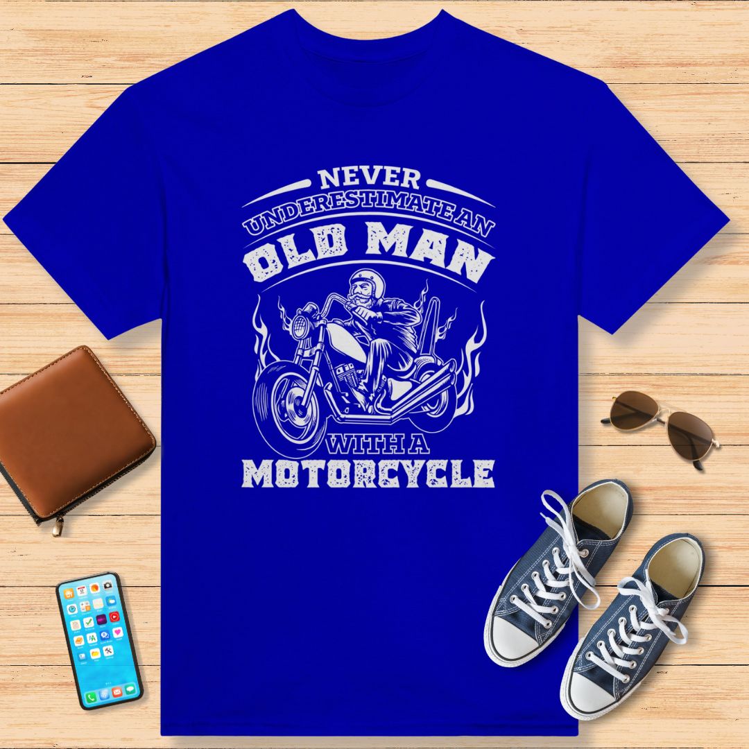 Never Underestimate an Old Man - Moto Motard Bike Vintage 