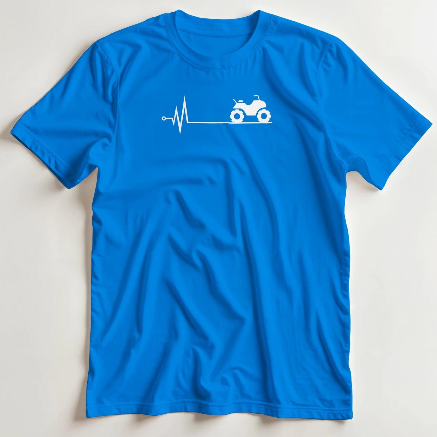 T-shirt en coupe unisexe et 100% coton en Royal XL imprimé avec un design Coeur Quad T-Shirt .